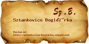 Sztankovics Boglárka névjegykártya