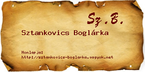 Sztankovics Boglárka névjegykártya